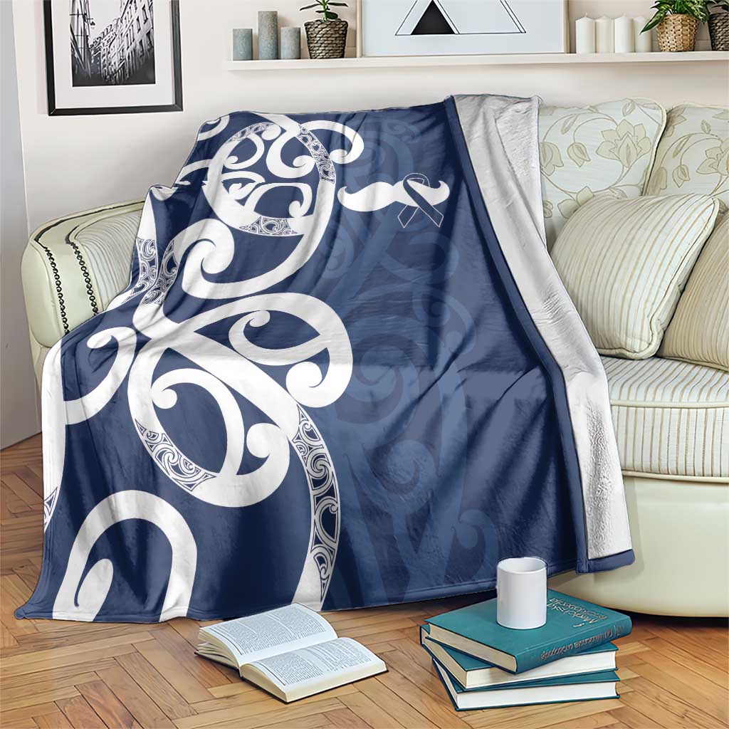 New Zealand Maori Mo Bros Blanket Blue Ribbon With Koru Kowhaiwhai - Aussie Hoodie