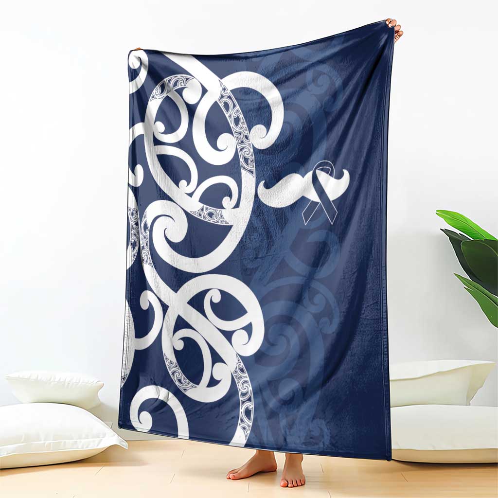 New Zealand Maori Mo Bros Blanket Blue Ribbon With Koru Kowhaiwhai - Aussie Hoodie