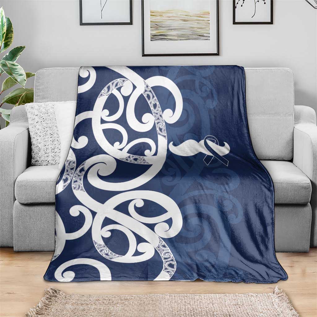 New Zealand Maori Mo Bros Blanket Blue Ribbon With Koru Kowhaiwhai - Aussie Hoodie