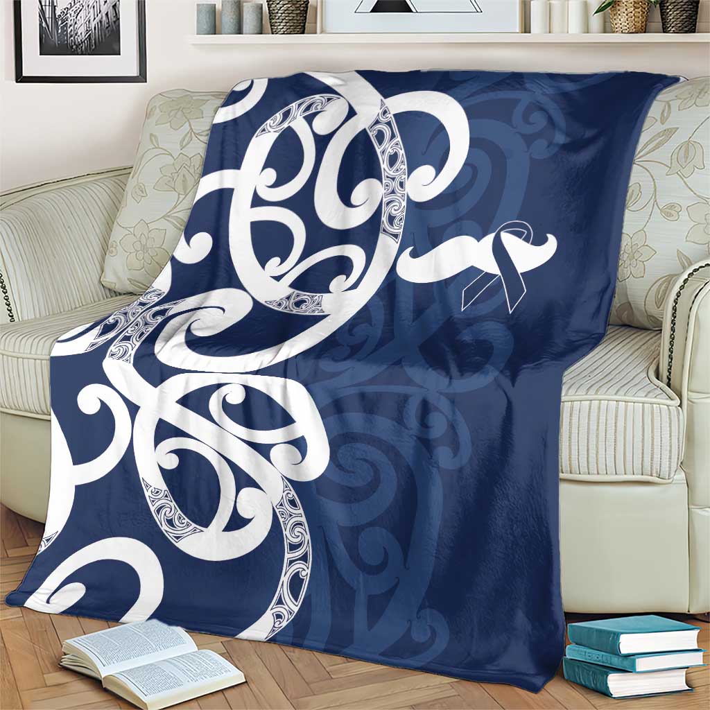New Zealand Maori Mo Bros Blanket Blue Ribbon With Koru Kowhaiwhai - Aussie Hoodie