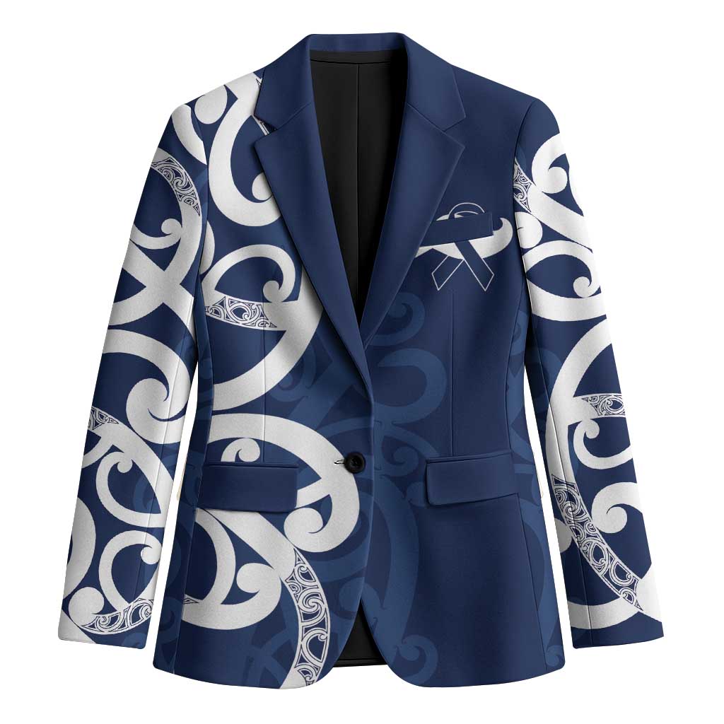 New Zealand Maori Mo Bros Blazer Blue Ribbon With Koru Kowhaiwhai - Aussie Hoodie
