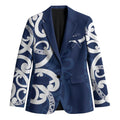 New Zealand Maori Mo Bros Blazer Blue Ribbon With Koru Kowhaiwhai - Aussie Hoodie