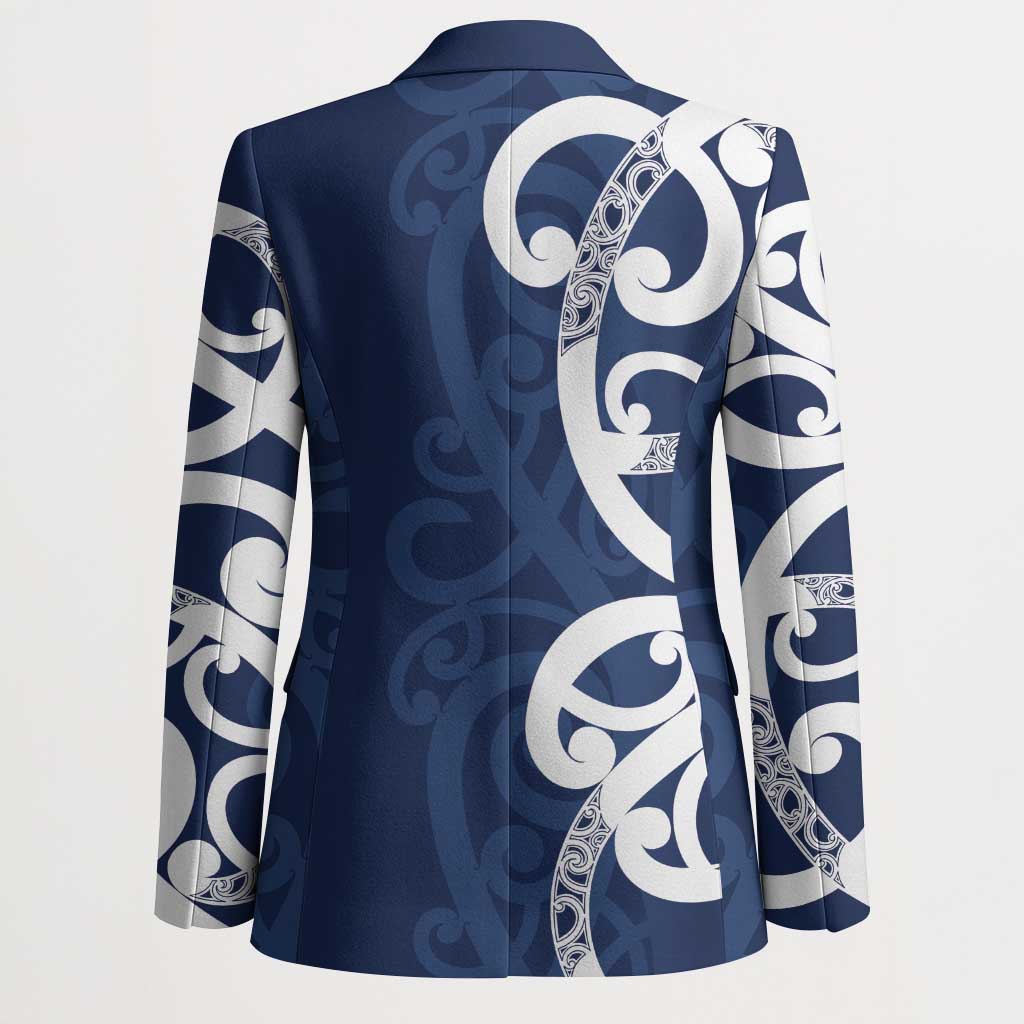 New Zealand Maori Mo Bros Blazer Blue Ribbon With Koru Kowhaiwhai - Aussie Hoodie