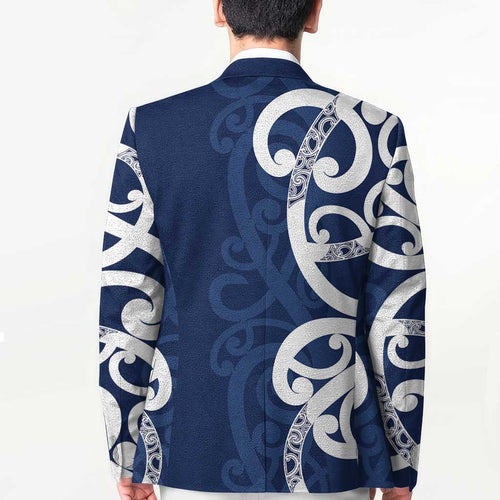 New Zealand Maori Mo Bros Blazer Blue Ribbon With Koru Kowhaiwhai - Aussie Hoodie