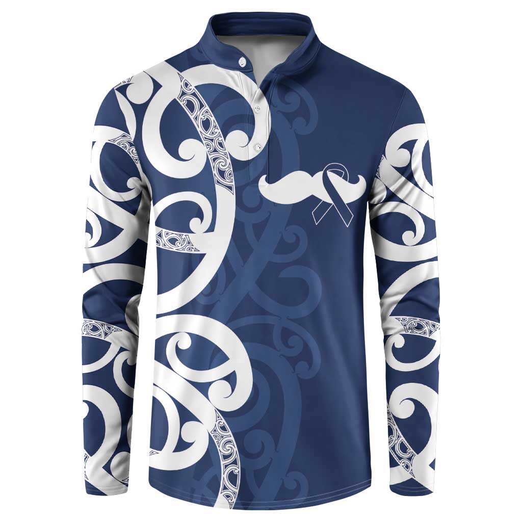 New Zealand Maori Mo Bros Button Sweatshirt Blue Ribbon With Koru Kowhaiwhai - Aussie Hoodie