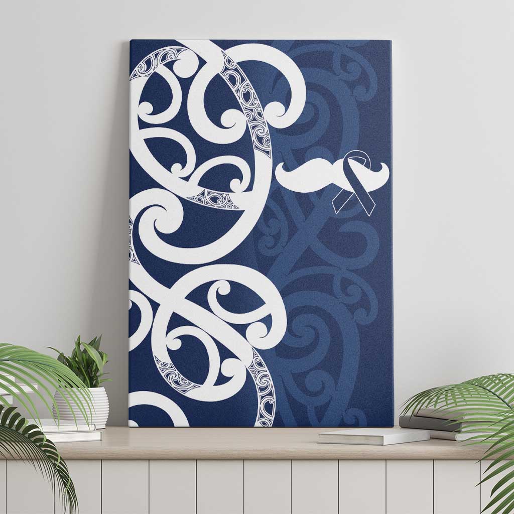New Zealand Maori Mo Bros Canvas Wall Art Blue Ribbon With Koru Kowhaiwhai - Aussie Hoodie