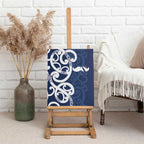 New Zealand Maori Mo Bros Canvas Wall Art Blue Ribbon With Koru Kowhaiwhai - Aussie Hoodie