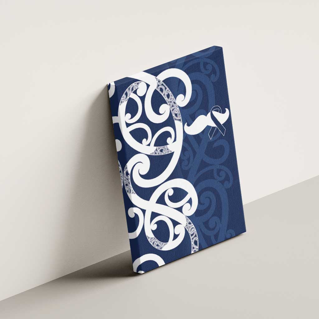 New Zealand Maori Mo Bros Canvas Wall Art Blue Ribbon With Koru Kowhaiwhai - Aussie Hoodie