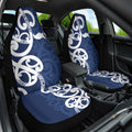 New Zealand Maori Mo Bros Car Seat Cover Blue Ribbon With Koru Kowhaiwhai - Aussie Hoodie