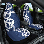 New Zealand Maori Mo Bros Car Seat Cover Blue Ribbon With Koru Kowhaiwhai - Aussie Hoodie