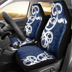 New Zealand Maori Mo Bros Car Seat Cover Blue Ribbon With Koru Kowhaiwhai - Aussie Hoodie