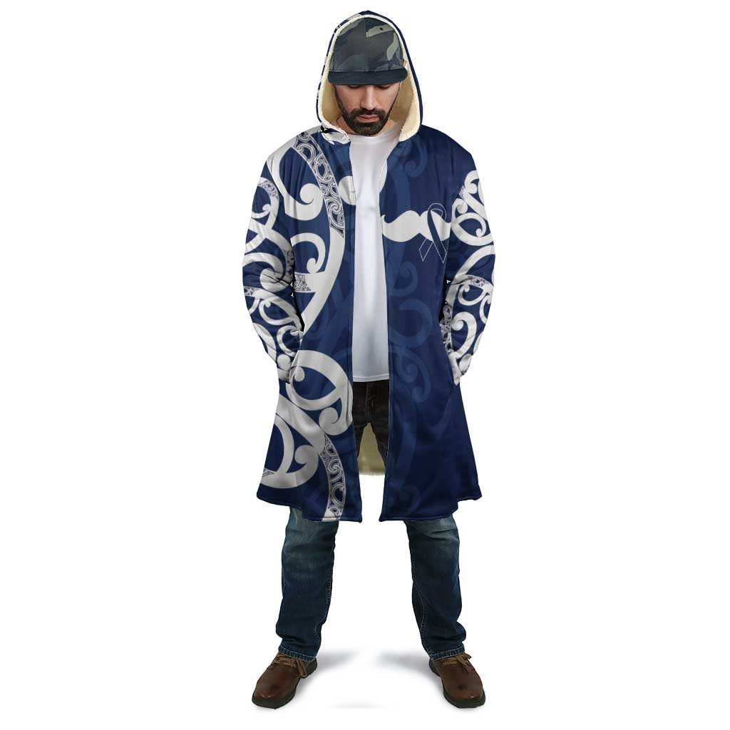New Zealand Maori Mo Bros Cloak Blue Ribbon With Koru Kowhaiwhai - Aussie Hoodie