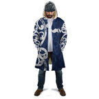 New Zealand Maori Mo Bros Cloak Blue Ribbon With Koru Kowhaiwhai - Aussie Hoodie