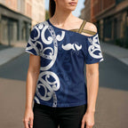 New Zealand Maori Mo Bros Cross Shoulder Shirt Blue Ribbon With Koru Kowhaiwhai - Aussie Hoodie