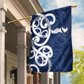 New Zealand Maori Mo Bros Garden Flag Blue Ribbon With Koru Kowhaiwhai - Aussie Hoodie