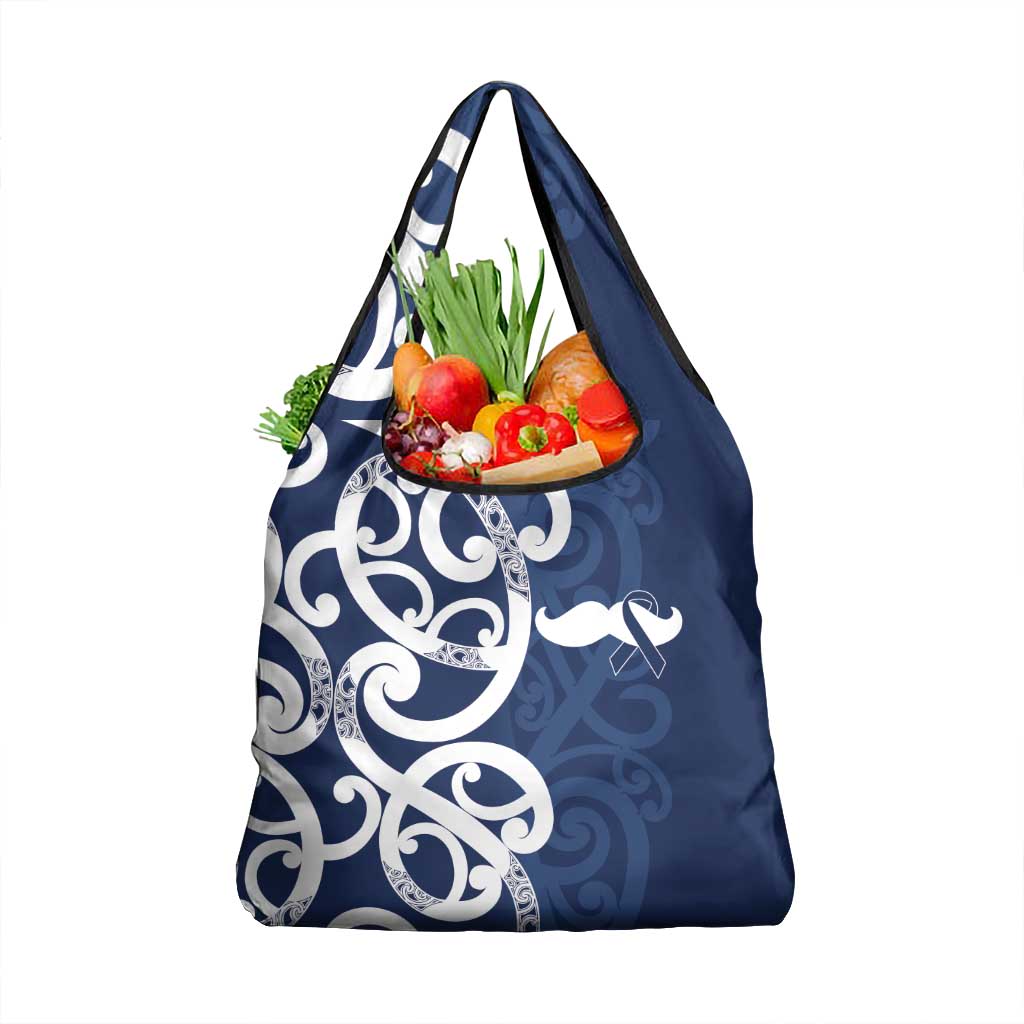 New Zealand Maori Mo Bros Grocery Bag Blue Ribbon With Koru Kowhaiwhai - Aussie Hoodie