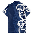 New Zealand Maori Mo Bros Hawaiian Shirt Blue Ribbon With Koru Kowhaiwhai - Aussie Hoodie