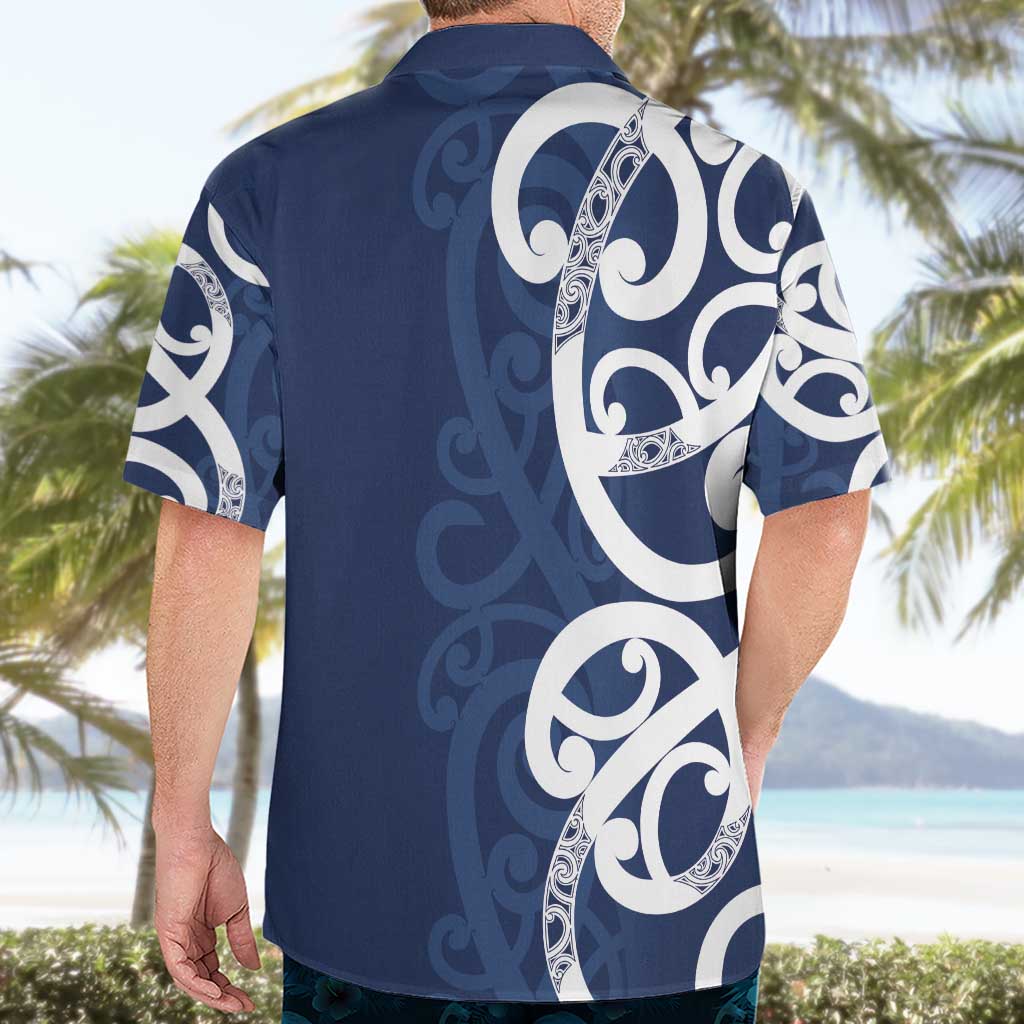 New Zealand Maori Mo Bros Hawaiian Shirt Blue Ribbon With Koru Kowhaiwhai - Aussie Hoodie