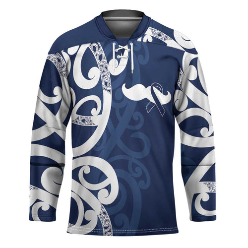 New Zealand Maori Mo Bros Hockey Jersey Blue Ribbon With Koru Kowhaiwhai - Aussie Hoodie