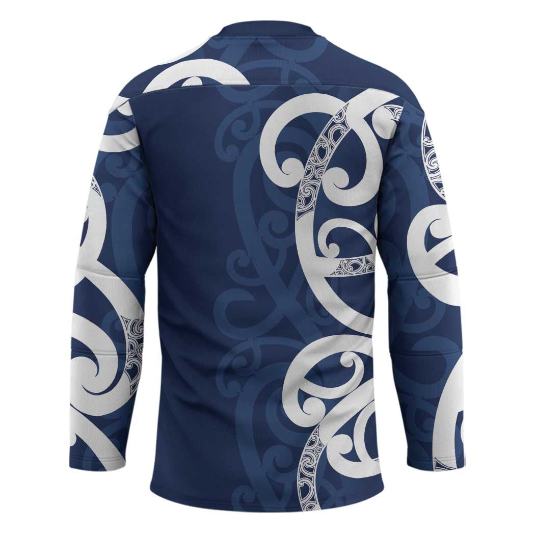 New Zealand Maori Mo Bros Hockey Jersey Blue Ribbon With Koru Kowhaiwhai - Aussie Hoodie