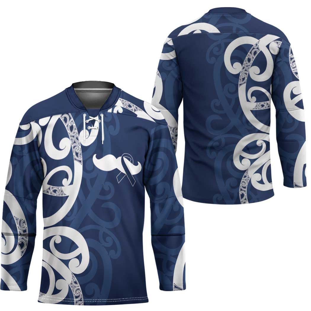New Zealand Maori Mo Bros Hockey Jersey Blue Ribbon With Koru Kowhaiwhai - Aussie Hoodie