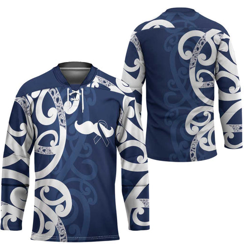 New Zealand Maori Mo Bros Hockey Jersey Blue Ribbon With Koru Kowhaiwhai - Aussie Hoodie