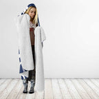 New Zealand Maori Mo Bros Hooded Blanket Blue Ribbon With Koru Kowhaiwhai - Aussie Hoodie