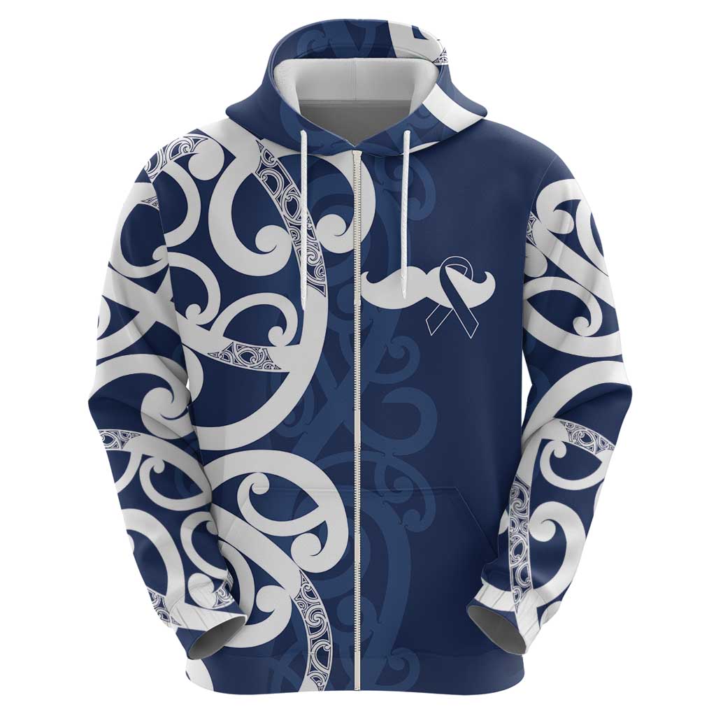 New Zealand Maori Mo Bros Hoodie Blue Ribbon With Koru Kowhaiwhai - Aussie Hoodie