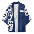 New Zealand Maori Mo Bros Kimono Blue Ribbon With Koru Kowhaiwhai - Aussie Hoodie