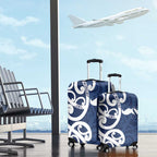 New Zealand Maori Mo Bros Luggage Cover Blue Ribbon With Koru Kowhaiwhai - Aussie Hoodie