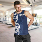 New Zealand Maori Mo Bros Men Tank Top Blue Ribbon With Koru Kowhaiwhai - Aussie Hoodie
