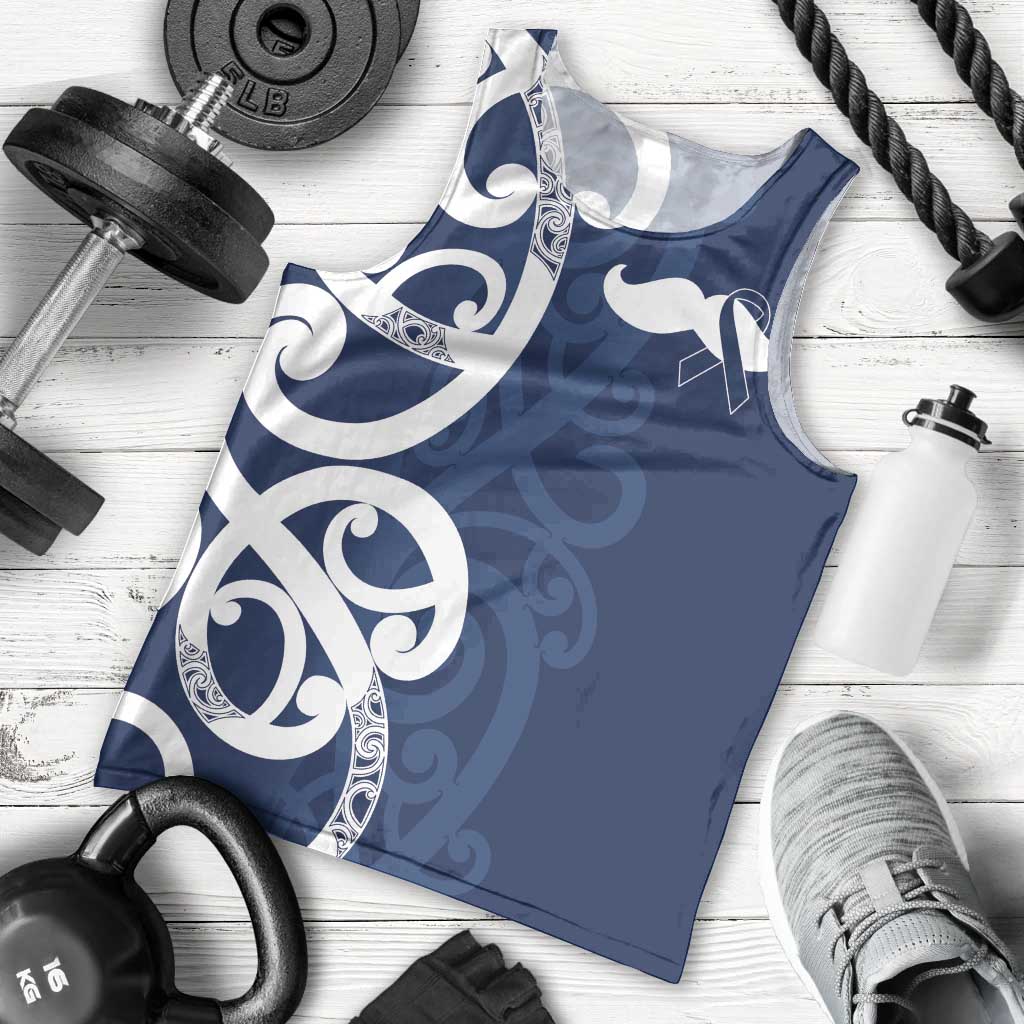 New Zealand Maori Mo Bros Men Tank Top Blue Ribbon With Koru Kowhaiwhai - Aussie Hoodie