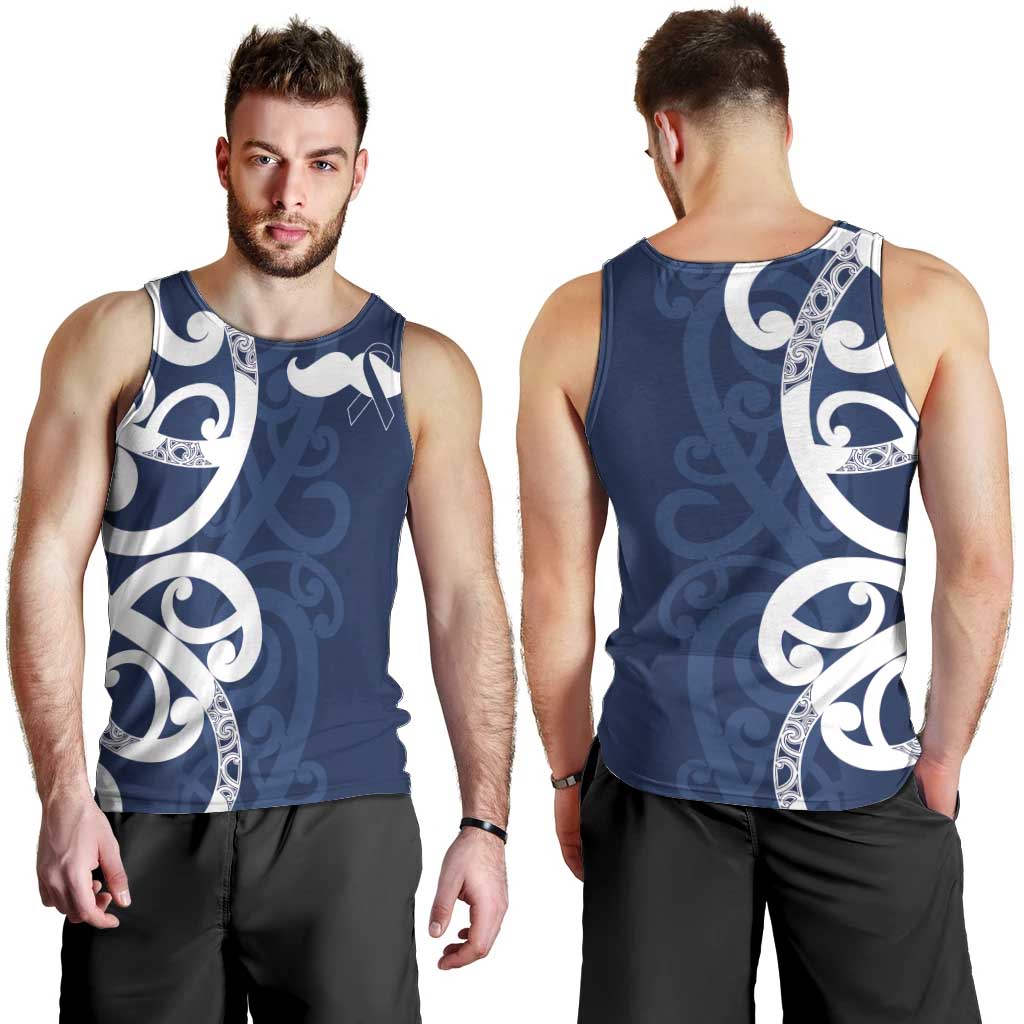 New Zealand Maori Mo Bros Men Tank Top Blue Ribbon With Koru Kowhaiwhai - Aussie Hoodie