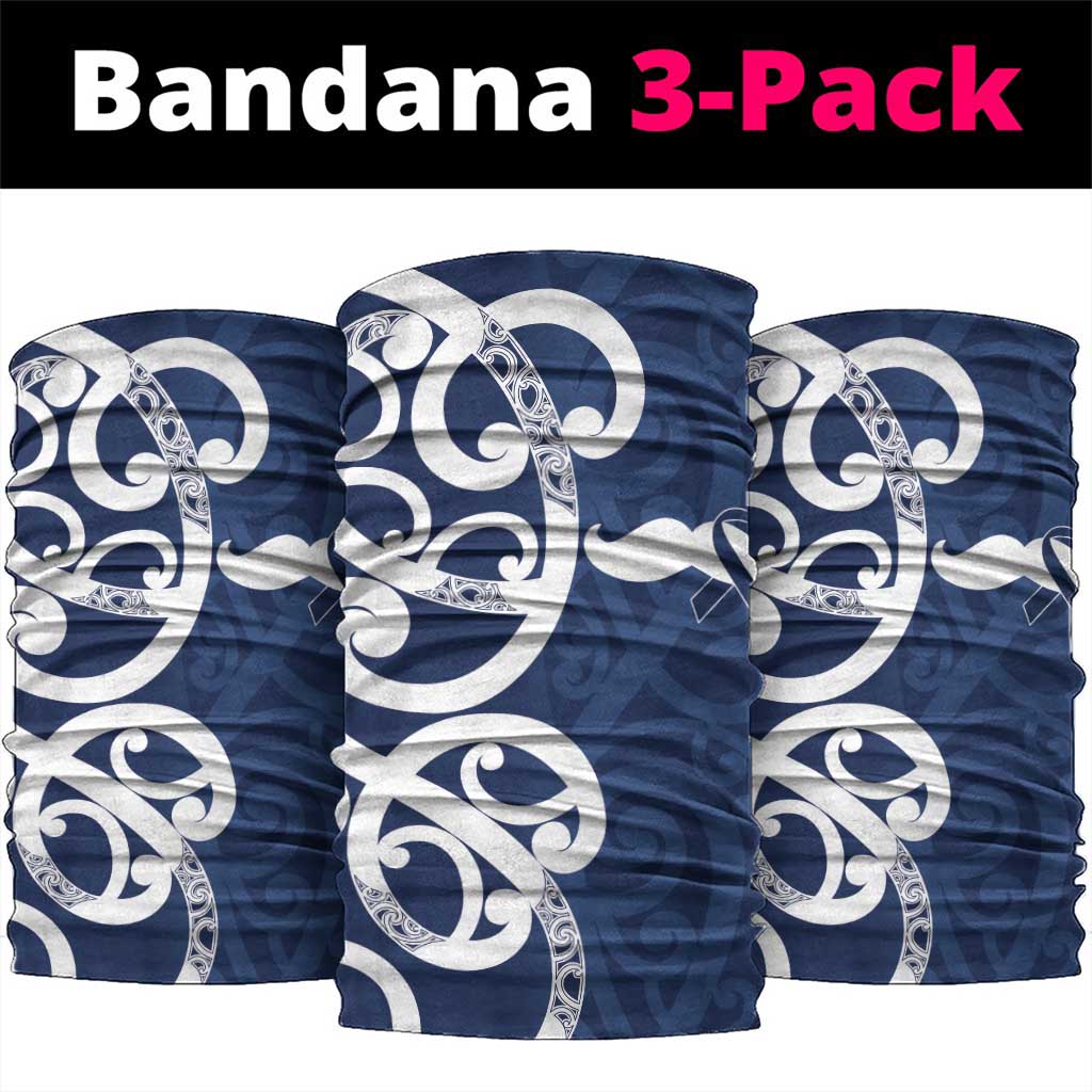 New Zealand Maori Mo Bros Neck Gaiter Blue Ribbon With Koru Kowhaiwhai - Aussie Hoodie