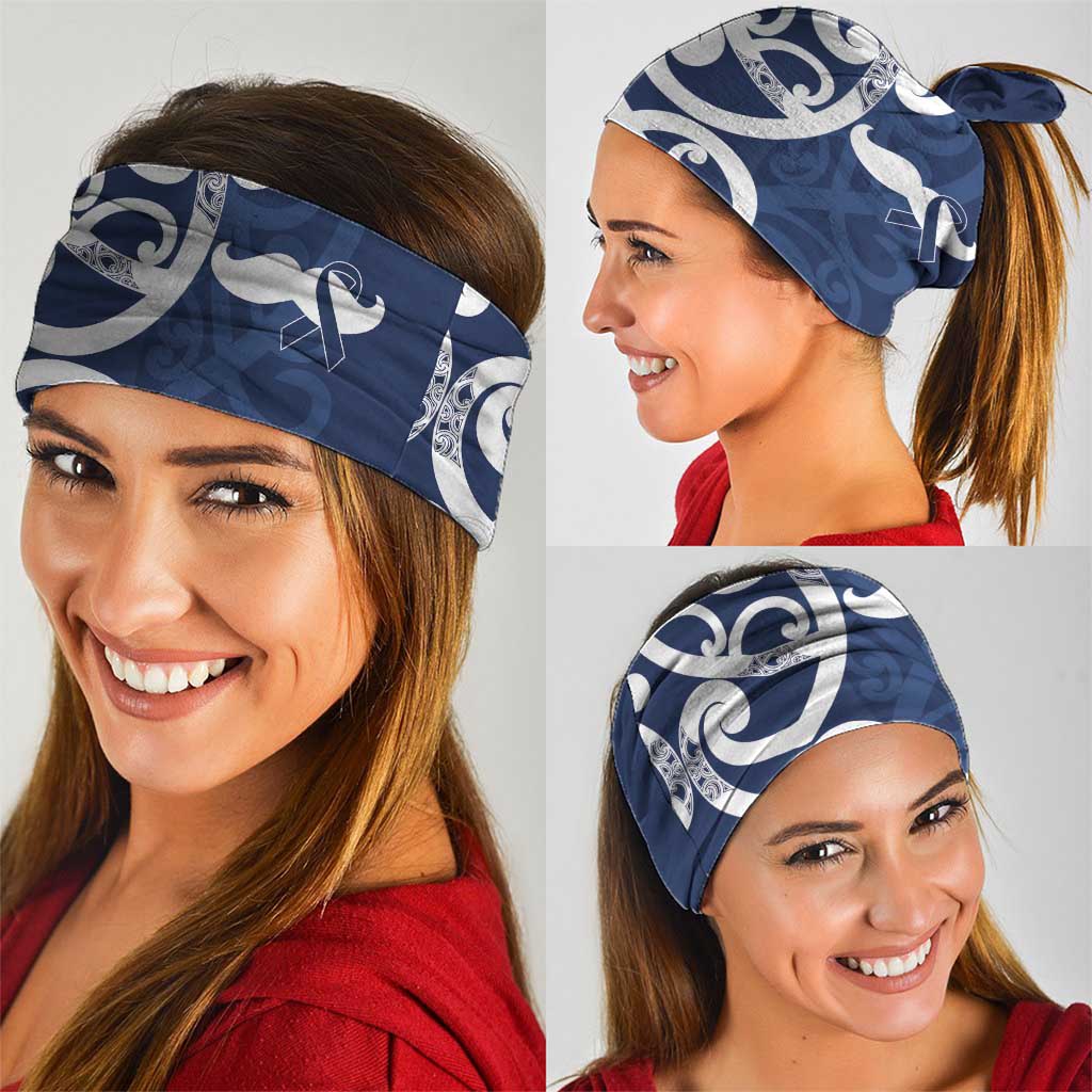 New Zealand Maori Mo Bros Neck Gaiter Blue Ribbon With Koru Kowhaiwhai - Aussie Hoodie