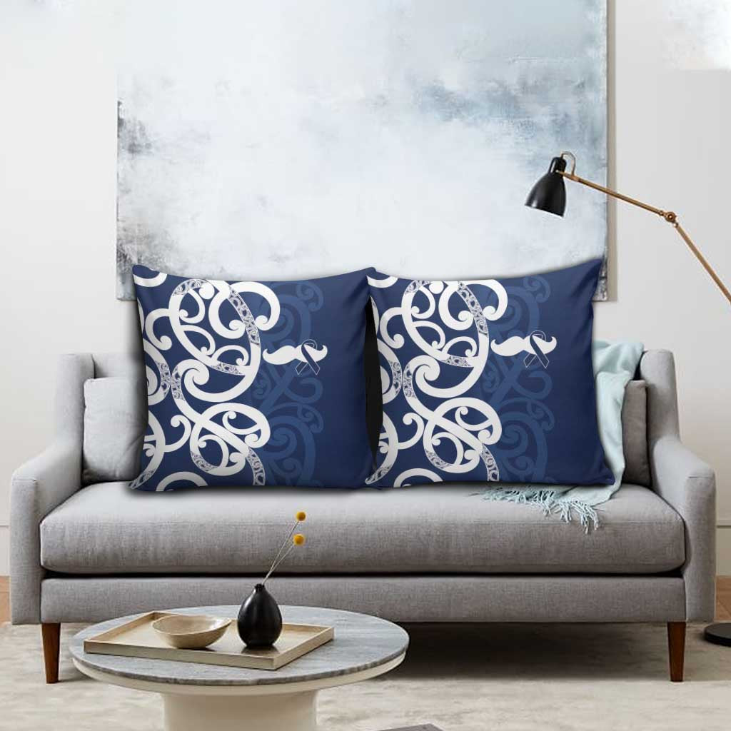 New Zealand Maori Mo Bros Pillow Cover Blue Ribbon With Koru Kowhaiwhai - Aussie Hoodie