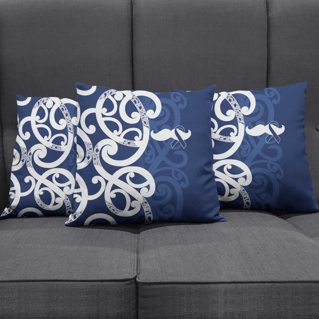 New Zealand Maori Mo Bros Pillow Cover Blue Ribbon With Koru Kowhaiwhai - Aussie Hoodie