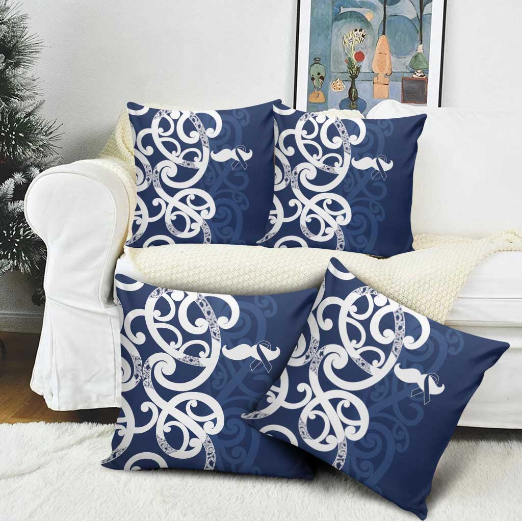 New Zealand Maori Mo Bros Pillow Cover Blue Ribbon With Koru Kowhaiwhai - Aussie Hoodie