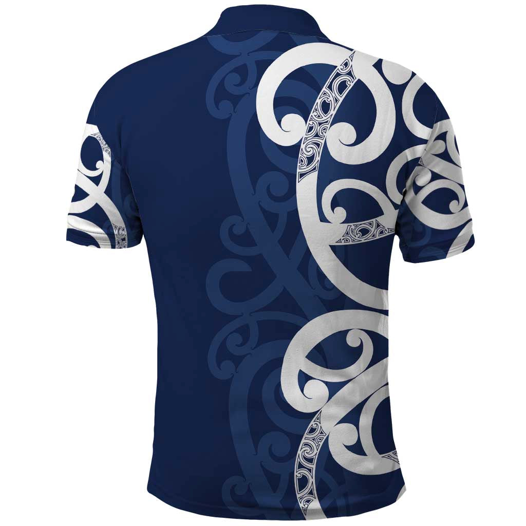 New Zealand Maori Mo Bros Polo Shirt Blue Ribbon With Koru Kowhaiwhai - Aussie Hoodie
