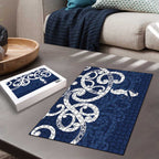 New Zealand Maori Mo Bros Puzzle Blue Ribbon With Koru Kowhaiwhai - Aussie Hoodie