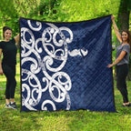 New Zealand Maori Mo Bros Quilt Blue Ribbon With Koru Kowhaiwhai - Aussie Hoodie