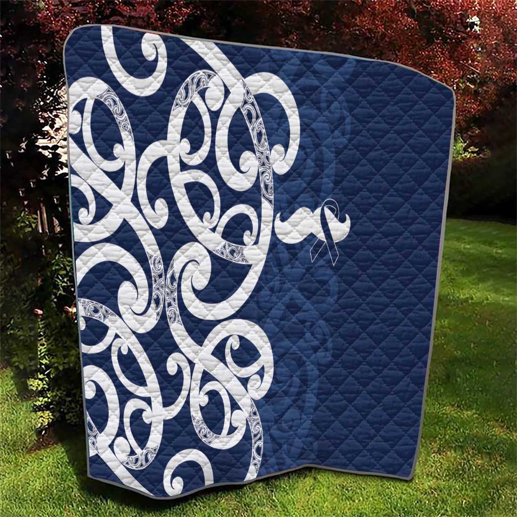 New Zealand Maori Mo Bros Quilt Blue Ribbon With Koru Kowhaiwhai - Aussie Hoodie