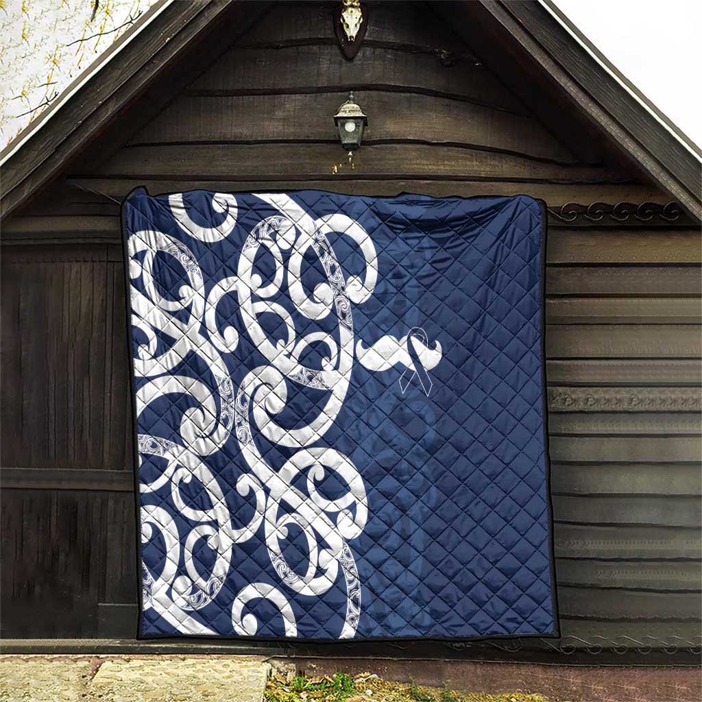New Zealand Maori Mo Bros Quilt Blue Ribbon With Koru Kowhaiwhai - Aussie Hoodie