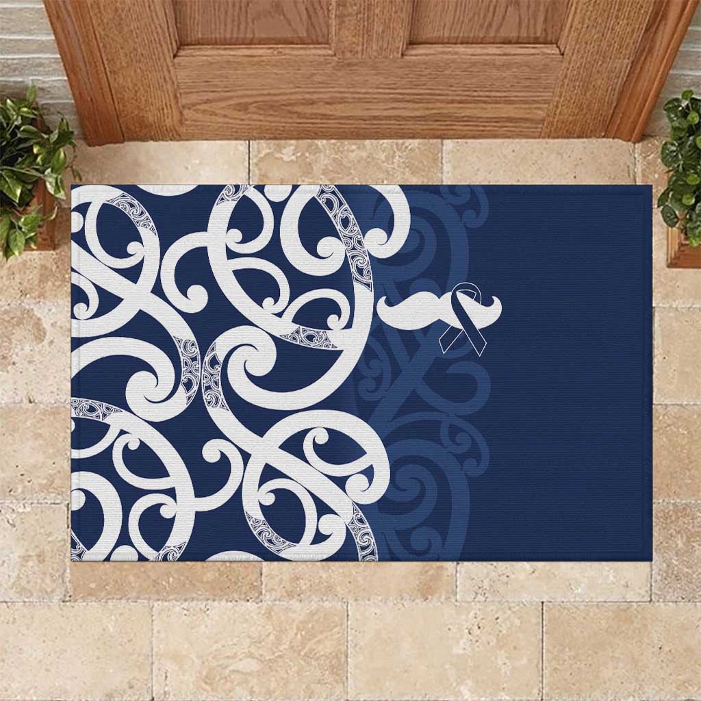 New Zealand Maori Mo Bros Rubber Doormat Blue Ribbon With Koru Kowhaiwhai - Aussie Hoodie