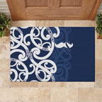 New Zealand Maori Mo Bros Rubber Doormat Blue Ribbon With Koru Kowhaiwhai - Aussie Hoodie