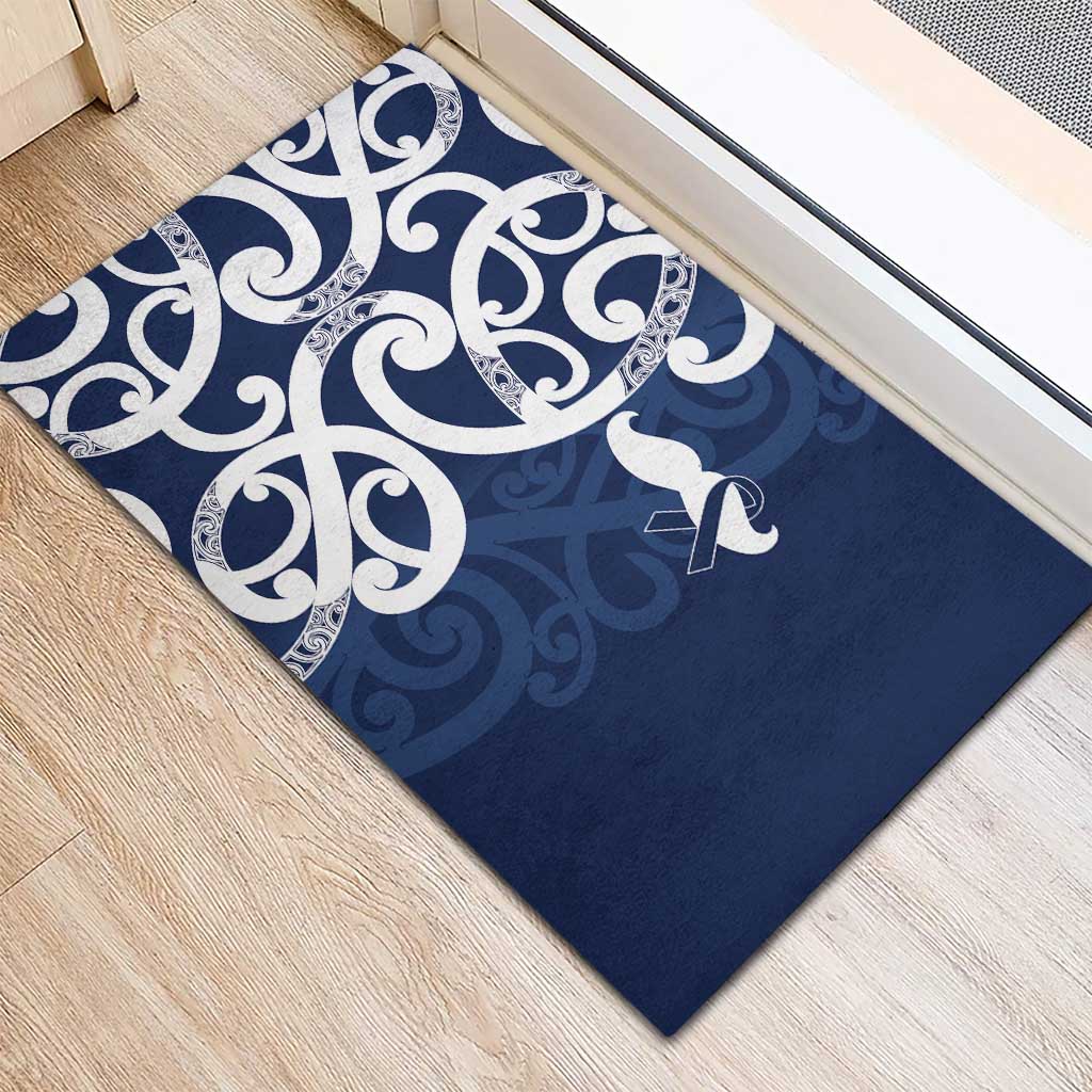 New Zealand Maori Mo Bros Rubber Doormat Blue Ribbon With Koru Kowhaiwhai - Aussie Hoodie