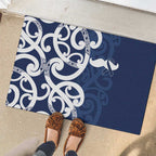 New Zealand Maori Mo Bros Rubber Doormat Blue Ribbon With Koru Kowhaiwhai - Aussie Hoodie