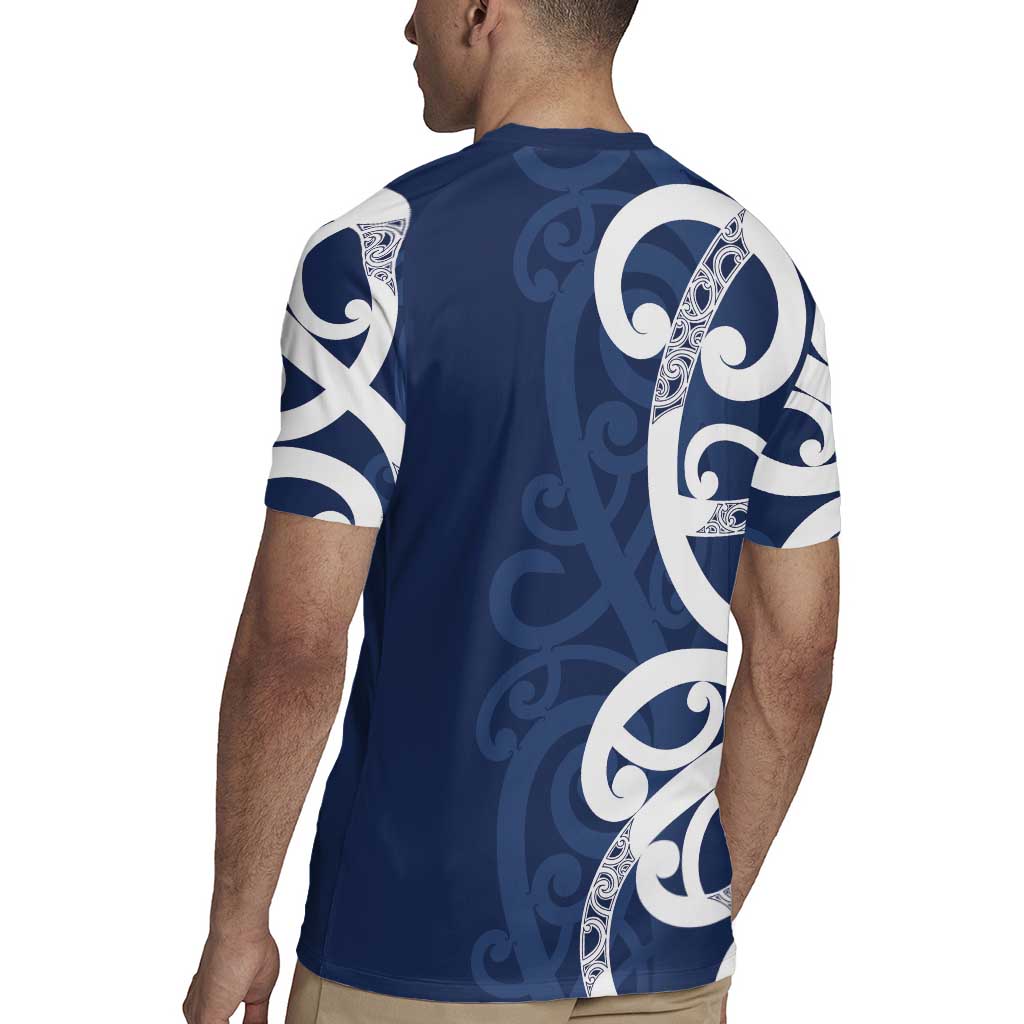 New Zealand Maori Mo Bros Rugby Jersey Blue Ribbon With Koru Kowhaiwhai - Aussie Hoodie