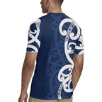 New Zealand Maori Mo Bros Rugby Jersey Blue Ribbon With Koru Kowhaiwhai - Aussie Hoodie