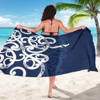 New Zealand Maori Mo Bros Sarong Blue Ribbon With Koru Kowhaiwhai - Aussie Hoodie